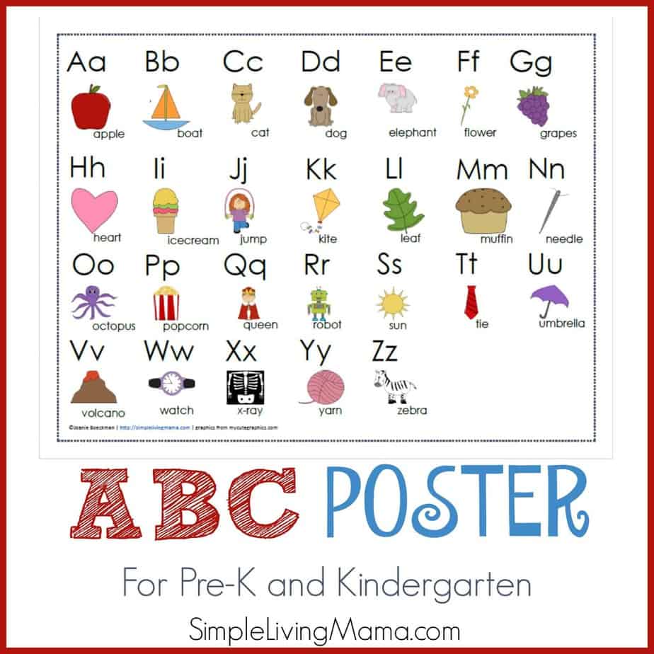 ABC Poster - Simple Living Mama