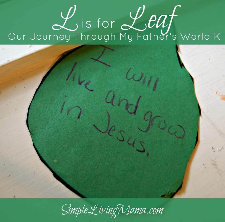 L is for Leaf - My Father's World Kindergarten