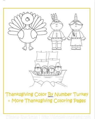 Thanksgiving Activities For Kids Free Printable Color By Number Turkey Simple Living Mama