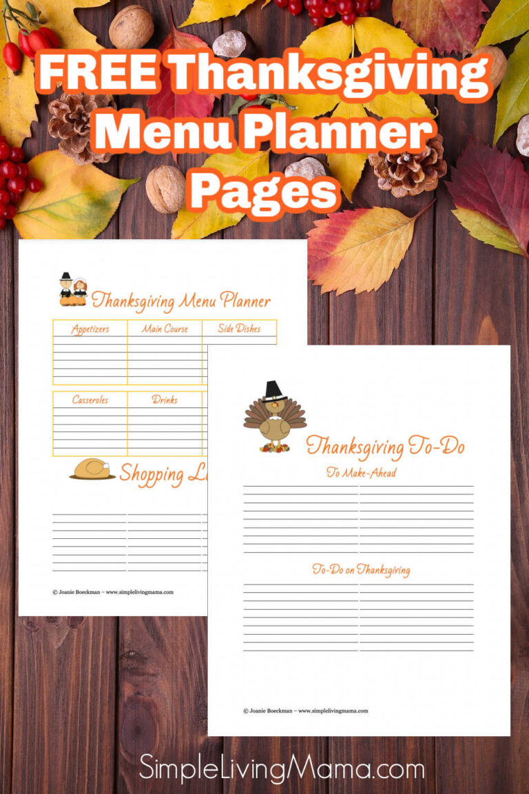 FREE Printable Thanksgiving Menu Planner