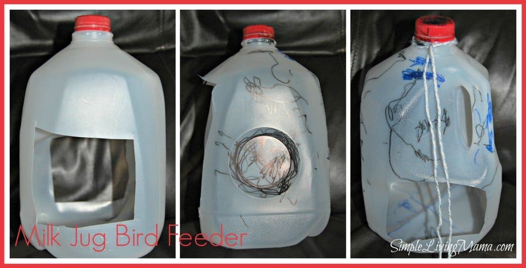 milk jug bird feeder
