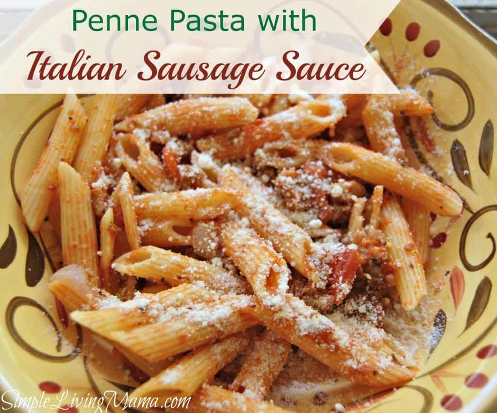 penne pasta with italian sausage sauce