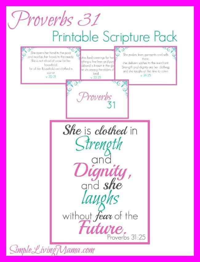 Printable Proverbs 31 Scripture Cards - Simple Living Mama