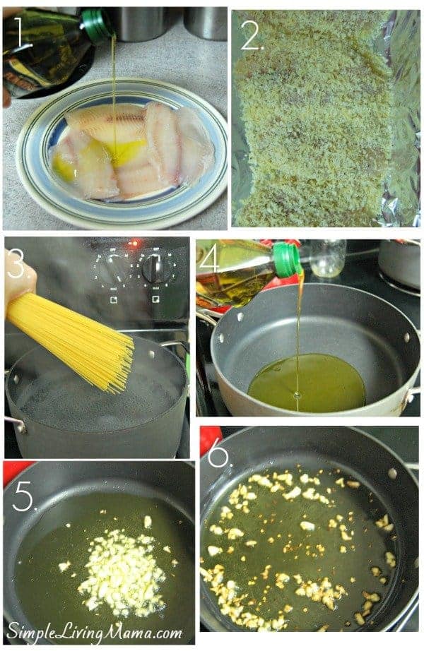 parmesan crusted tilapia over pasta