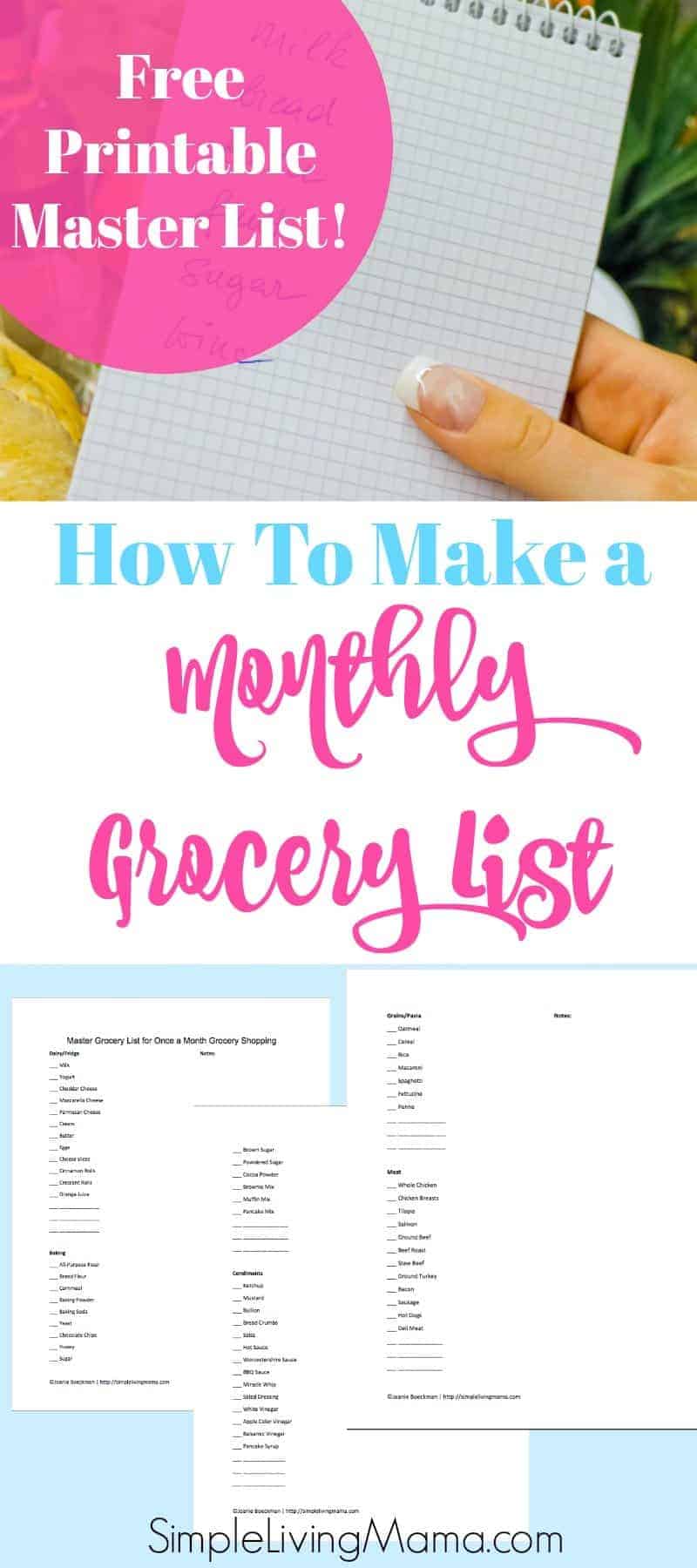 simple grocery list