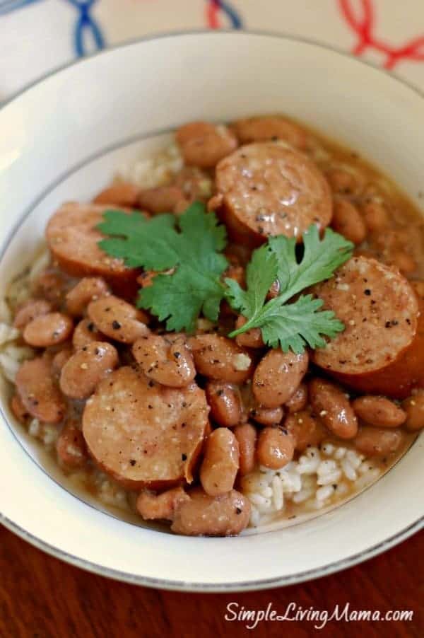 Mama's Pinto Beans and Rice with Sausage - Simple Living Mama