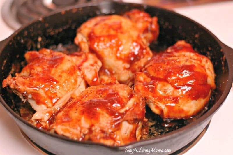 skillet bbq chicken thighs on the stovetop