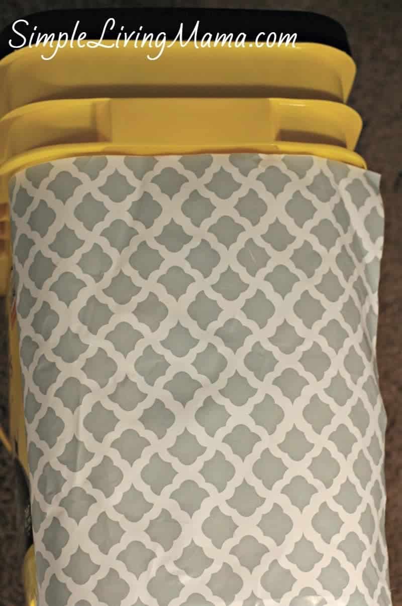 wrapping the tidy cats bucket