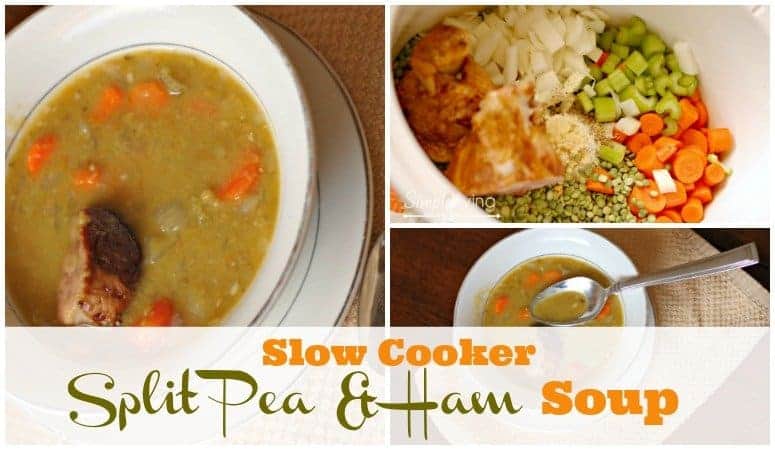 Slow cooker split pea soup with ham