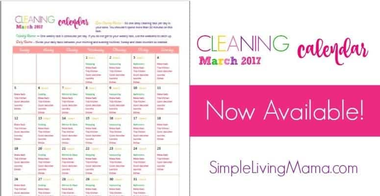 March cleaning calendar