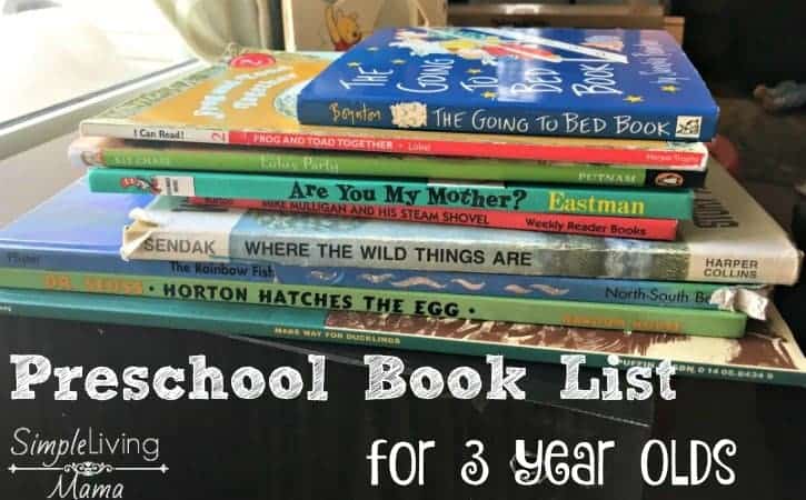 Preschool book list for 3 year olds