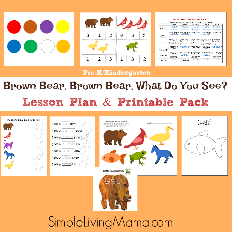 Brown Bear, Brown Bear What Do You See lesson plans and printables for preschool and Kindergarten.