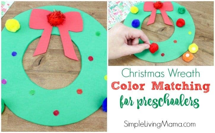 Christmas Wreath Color Match Game for Preschoolers – Christmas Activity