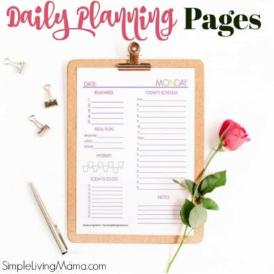 Daily planning pages