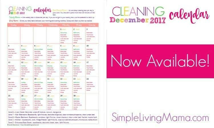 Grab your 2017 December cleaning calendar to get your housekeeping routine in order!