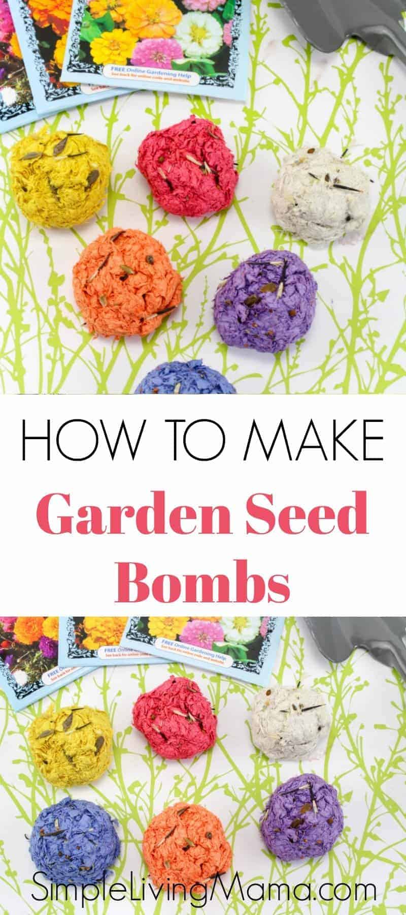 Learn how to make garden seed bombs with paper with this DIY seed ball tutorial. These flower seed bombs are a great activity for kids!