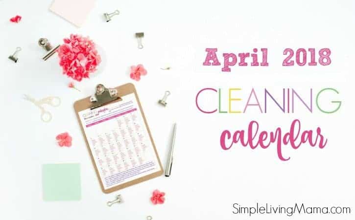 April 2018 Cleaning Calendar