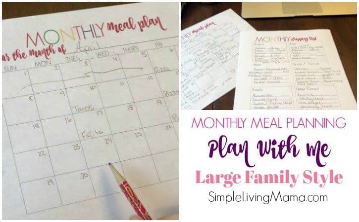 Large Family Monthly Meal Planning – Plan With Me!