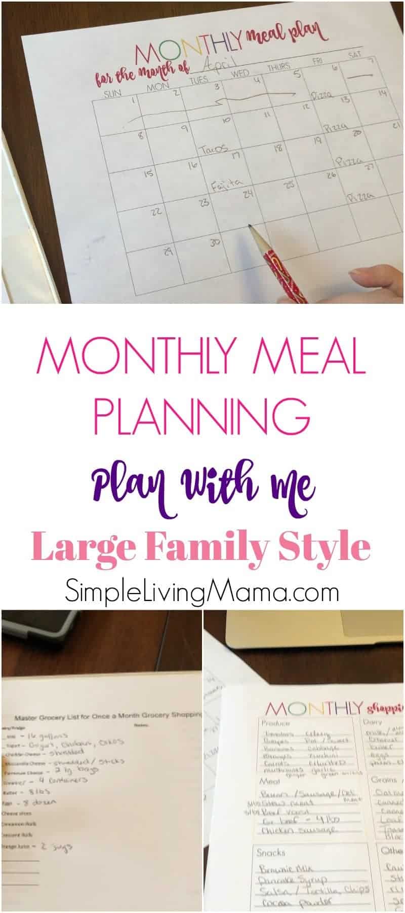 large family meal planning