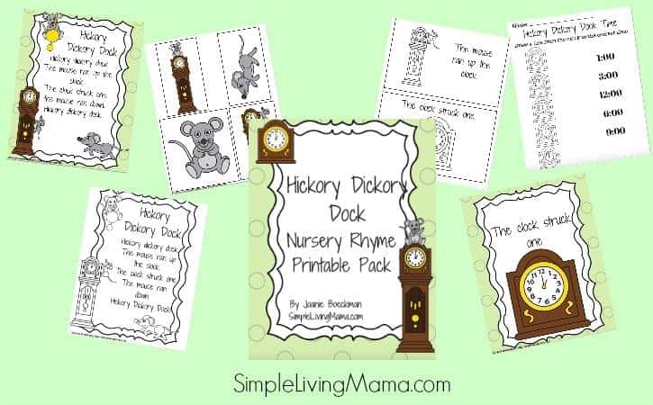 Hickory Dickory Dock Nursery Rhyme Pack for Preschool