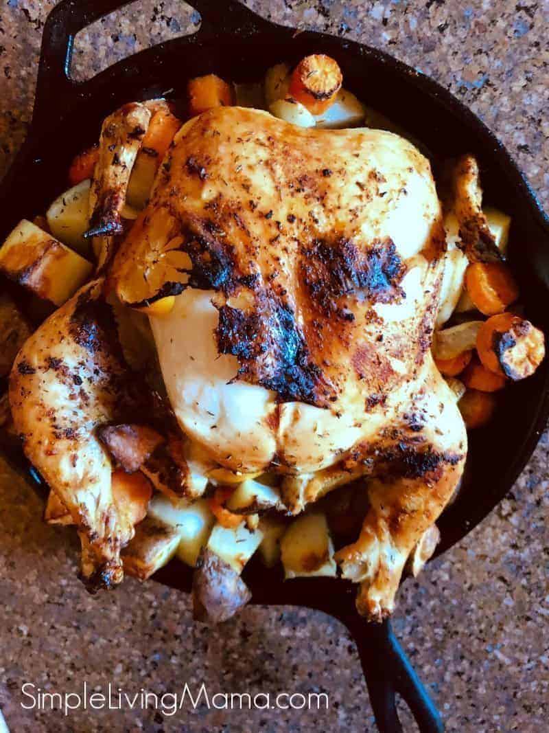 Cast Iron Skillet Whole Roasted Chicken - Eats by April