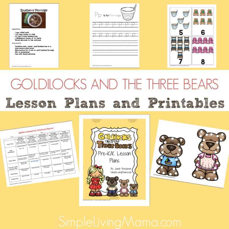 Goldilocks And The Three Bears Preschool Lesson Plans And Printables - 