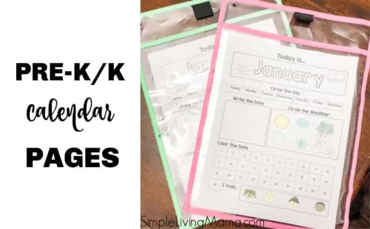 Preschool Calendar Printable