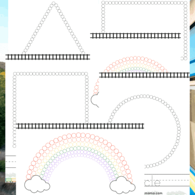 Shapes Q-tip painting worksheets