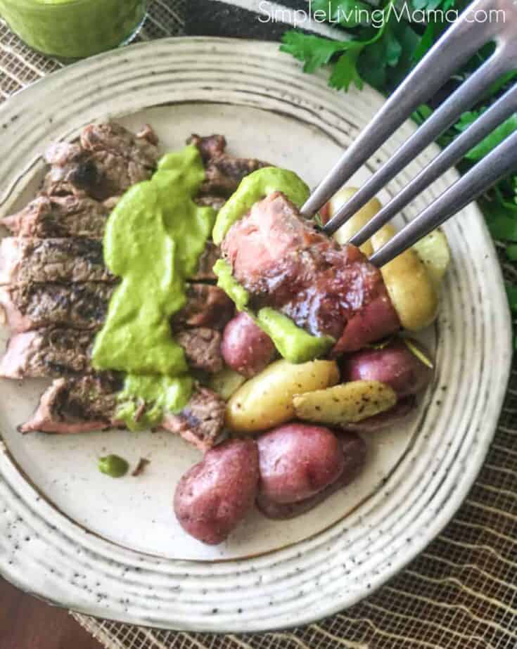 Cast iron ribeye steak