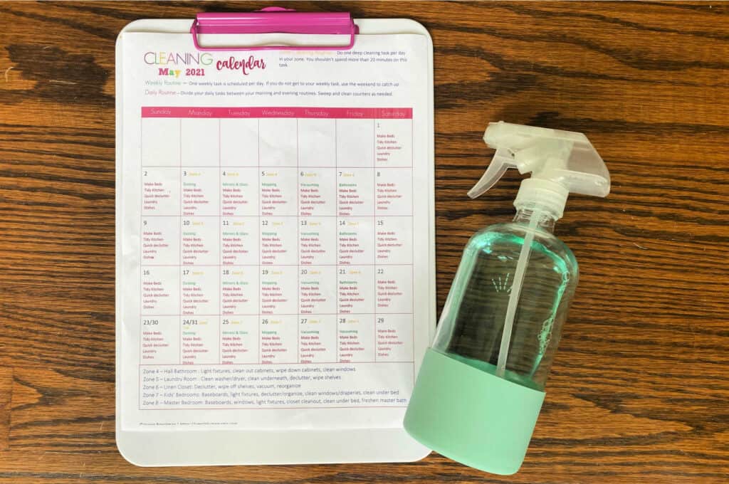 cleaning calendar