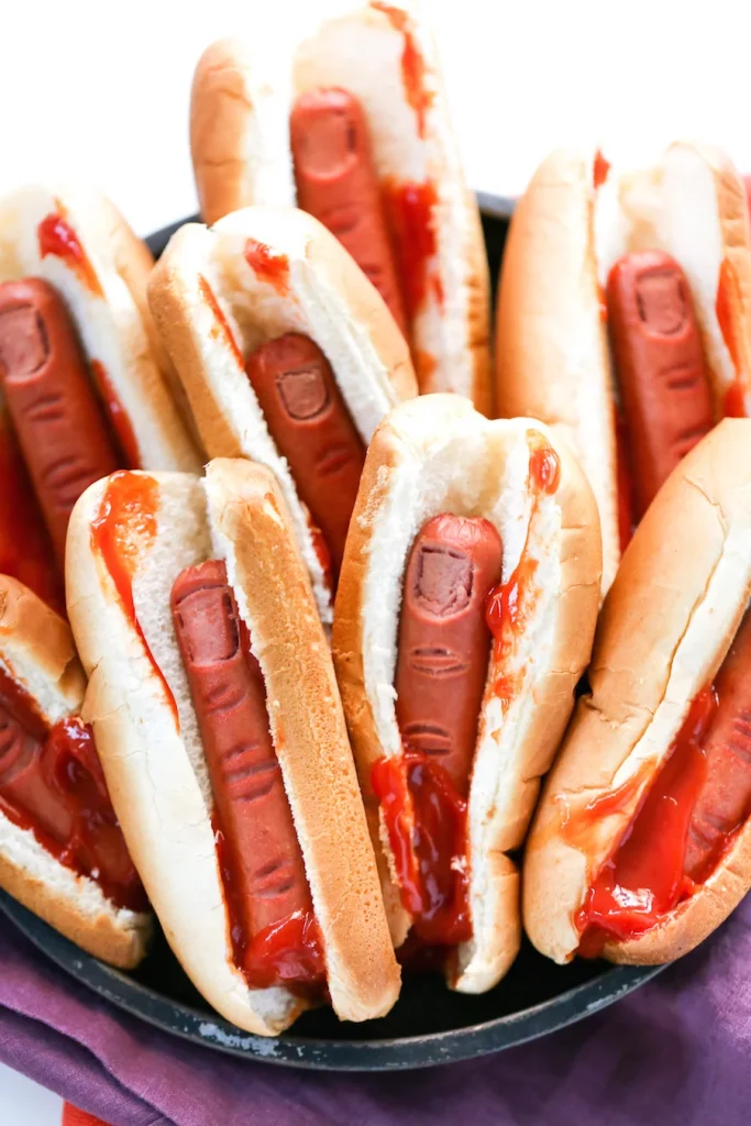 Halloween hot dog fingers