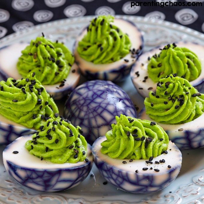 Halloween deviled eggs