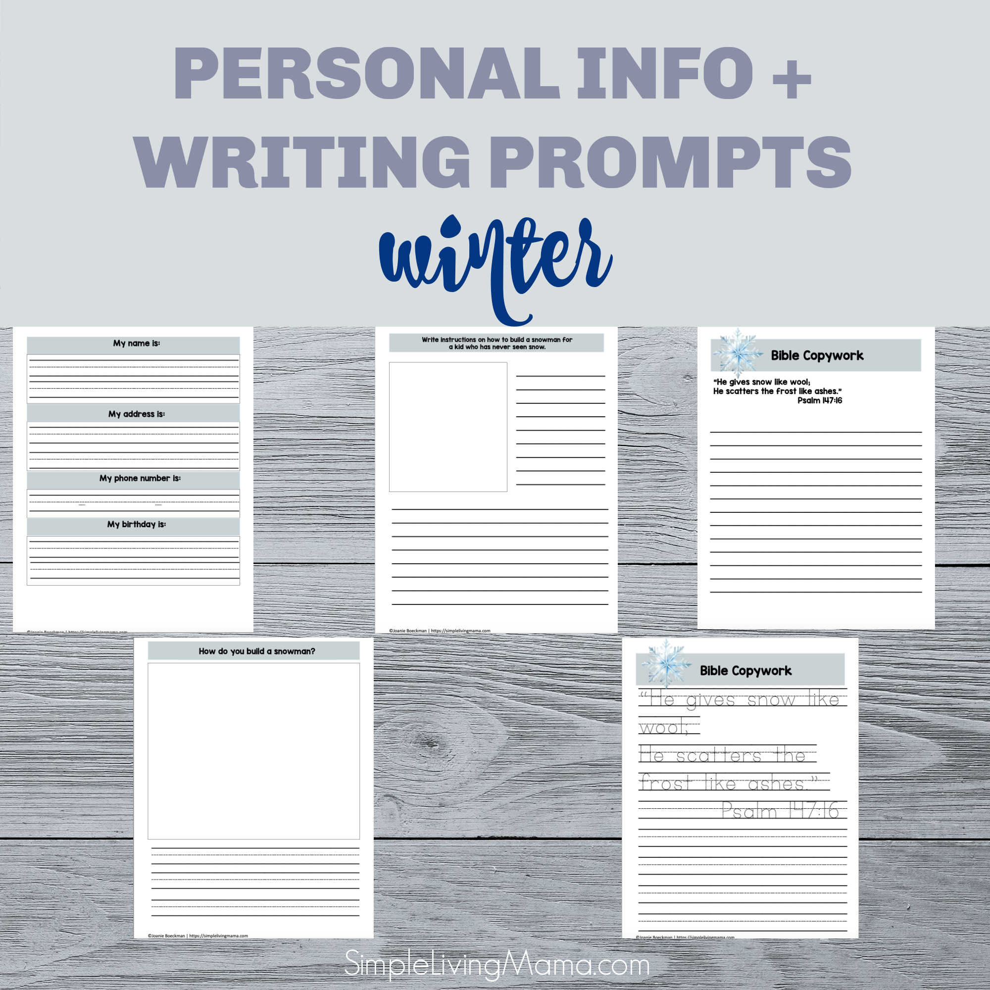Morning Time Menu Printables - Winter - Image 2